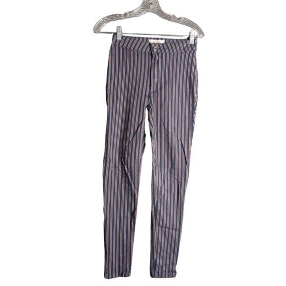 We The Free People Size 26 Red White Blue Striped USA Skinny Stretch Pants - Picture 1 of 9